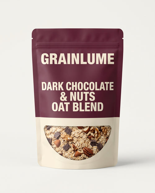 GRAINLUME Oat Blend — Dark Chocolate & Nuts (temporary pack image)